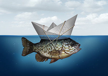 资源优化利用资源的商业符号,种绑鱼上的纸船效率系统解决方案,推进升级成功策略图片