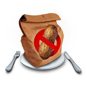 学校午餐过敏个棕色袋与花生免费图标食品健康风险教育部菜单政策过敏学生的安全问题图片