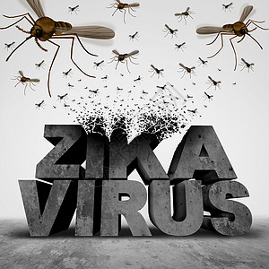 寨卡病危险种三维插图文本,化为群传染蚊子传播疾病,爆发流行公共卫生风险惧的象征图片
