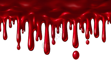 血液滴下来个红色飞溅,滴下来万节元素的象征,孤立白色背景上的三维插图风格图片