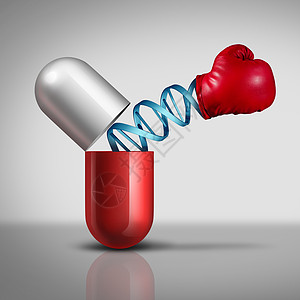 基因药物治疗DNA药物力量个医学,用基因工程药丸免疫治疗癌症药物与三维插图元素图片