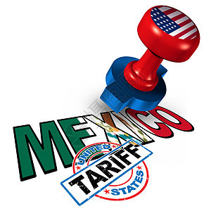 墨西哥美国墨西哥钢铁铝关税的关税,种经济贸易种经济贸易税收,NAFTA进出口的争端,带3D插图元素墨西哥美背景图片