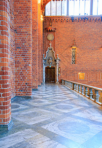 瑞典斯德哥尔摩市政厅舞厅蓝色大厅的建筑图片