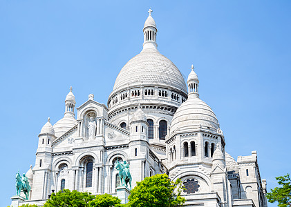 巴西著名雕像萨克雷库尔大教堂蒙马特,巴黎,法国背景