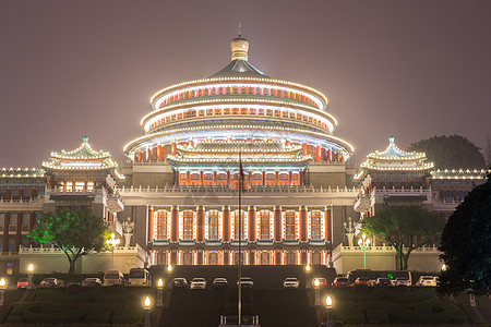 重庆城市建筑重庆晚上中国的背景