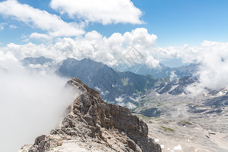来自德国祖格斯皮策顶部的高山阿尔卑斯山景观图片