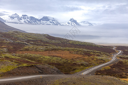 冬季山脉砾石路奥西路冰岛图片