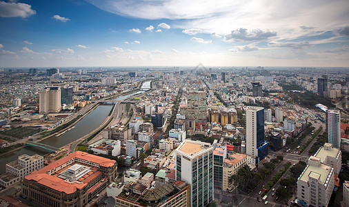 胡志明市城市景观高清图片