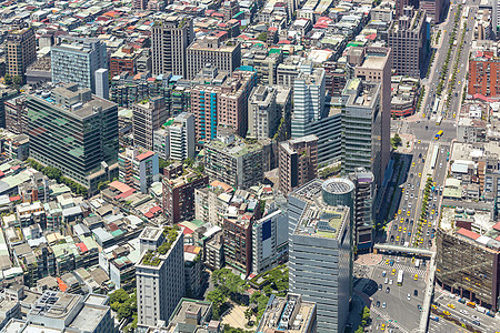 台北市市中心天际线鸟瞰图片