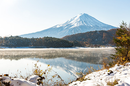 mt富士雪深秋KawaguchikoKawaguchi湖日本富士山图片