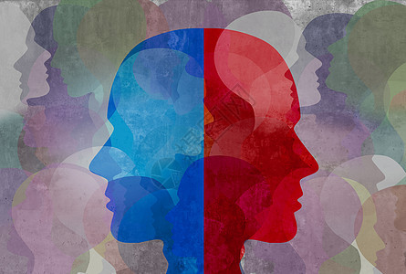 症分裂人格障碍心理健康精神疾病的三维插图风格背景图片