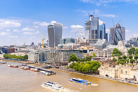 伦敦市中心城市景观天际线建筑与泰晤士河伦敦英国图片