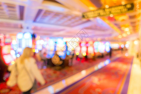 美国内华达州拉斯维加斯市赌场的抽象模糊背景图片