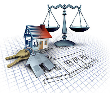 房屋建筑法建筑法规项房地产立法,其特点带房屋钥匙的蓝图个三维住宅结构,其正义尺度为白色三维插图图片