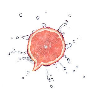 柚子形状的话框与水滴隔离白色图片