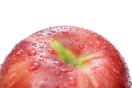 红色苹果,水滴分离白色上图片
