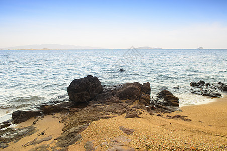 美丽的海景海洋岩石自然构成图片