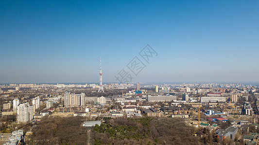 基辅市全景,个公园,电视塔睡眠区多罗戈日奇鸟瞰基辅,乌克兰无人机照片基辅市的全景与多罗戈日奇的距离与电视塔,乌克图片