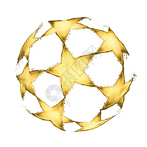 足球用黄色星星制成的足球,啤酒溅白色背景上的球的形状足球用啤酒溅白色背景上图片