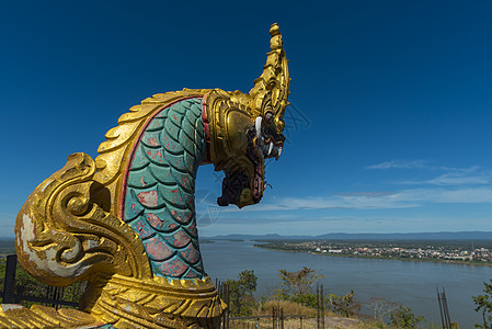 湄公河寺庙里的大佛图片