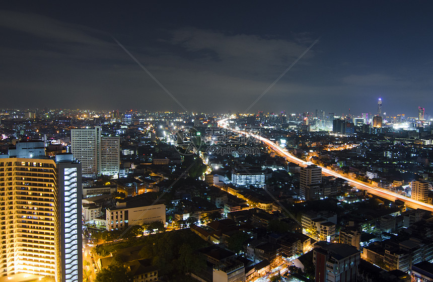 曼谷城市夜景,泰国图片