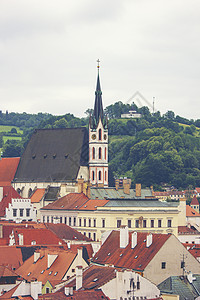 捷克共国联合国教科文遗产CeskyKrumlov市全景图图片