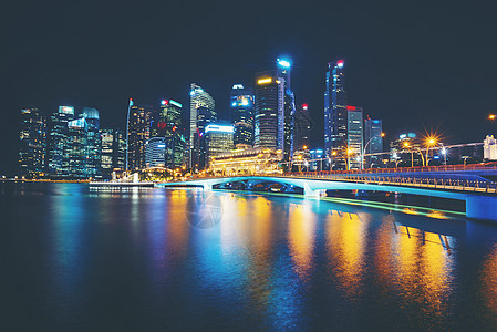 新加坡码头湾夜景图片