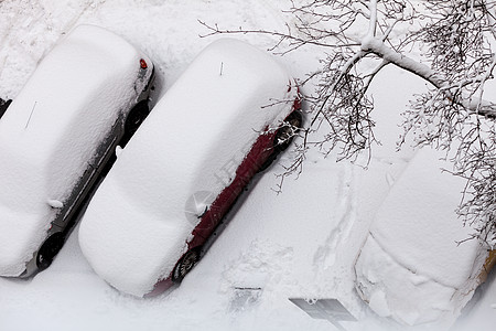 车被雪覆盖运输,冬季季节停放的汽车暴风雪后被雪覆盖冬天暴风雪后停了车背景