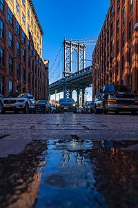曼哈顿桥下,布鲁克林纽约,纽约,美国东高清图片素材