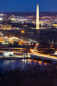 美国阿灵顿市华盛顿特区城市景观的鸟瞰图图片