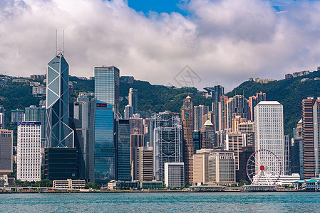 香港20196月21日香港维多利亚港城市景观景观,Skyscarpe图片