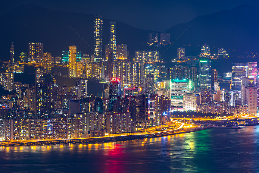 中国香港20198月香港城市景观,香港现代建筑摩天大楼图片