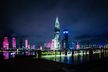中国深圳20198月中国深圳城市天际线夜景图片