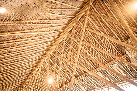 竹屋顶的纹理背景背景图片
