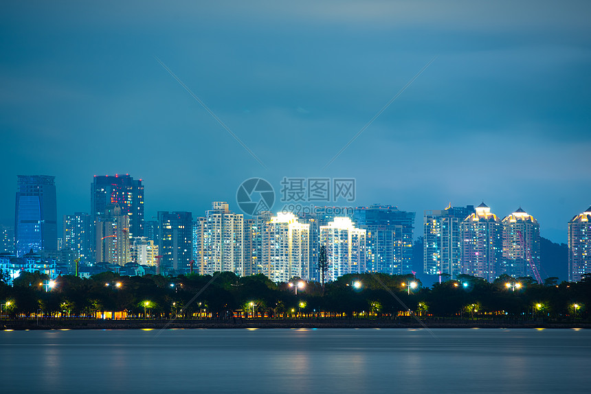 深圳城市天际线夜景,中国图片