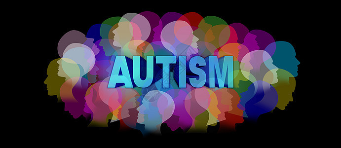 自闭症诊断自闭症障碍ASD人的脸,颜色斑点心理健康符号的支持资源与三维插图元素图片