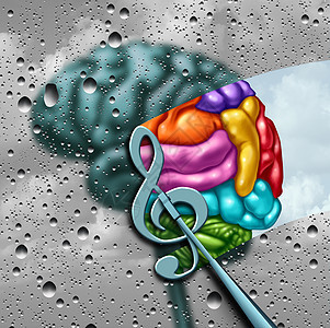 音乐大脑音乐治疗首歌曲音符,创造地唤醒了个灰色的头脑,个音频心理学精神病学与三维插图元素图片