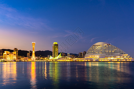 神户港口塔日落黄昏神户市中心海戈关西日本图片