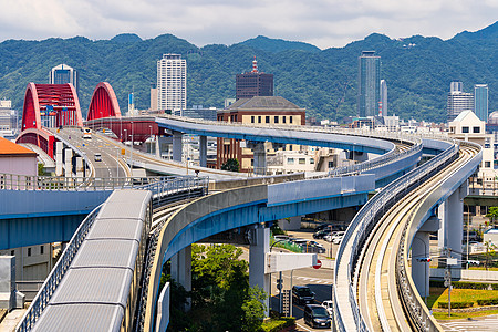 单轨轨道高速公路红桥神户市中心Hyogokansai日本图片
