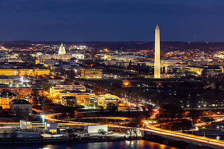 美国阿灵顿市华盛顿特区城市景观的鸟瞰图图片