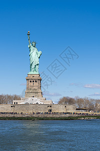 百年历史美国纽约自由女神像背景