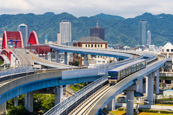 单轨轨道高速公路红桥神户市中心Hyogokansai日本图片