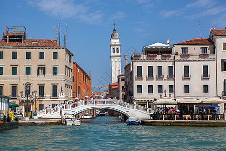威尼斯美丽的大运河华丽的桥塔的背景意大利威尼斯运河意大利的场景图片