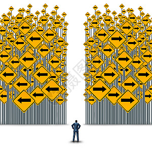 商业决策职业道路企业交叉道路隐喻,用于选择三维插图元素的策略路径图片