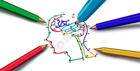 心理健康心理学与心理障碍的与三维插图元素高清图片