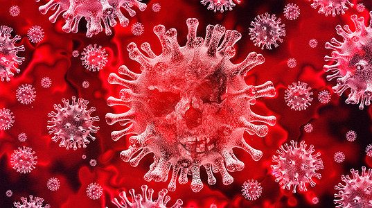 冠状病危险公共卫生风险疾病流感爆发冠状病流感背景危险病株病例大流行的医学,危险细胞三维渲染图片