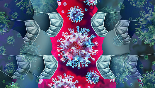 冠状病爆发冠状病流感飙升的死亡人数危险的传染流感菌株病例大流行的医疗健康风险与疾病细胞三维渲染图片