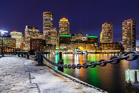 波士顿市中心天际线建设城市景观日落波士顿市,马里兰州,美国图片