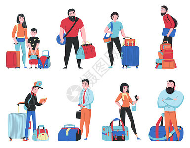 旅行袋旅游旅行符号平孤立矢量插图图片