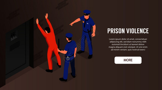 监狱横旗上两名,并被拘留靠近摄像机的门口,双手举着矢量插图图片